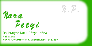 nora petyi business card